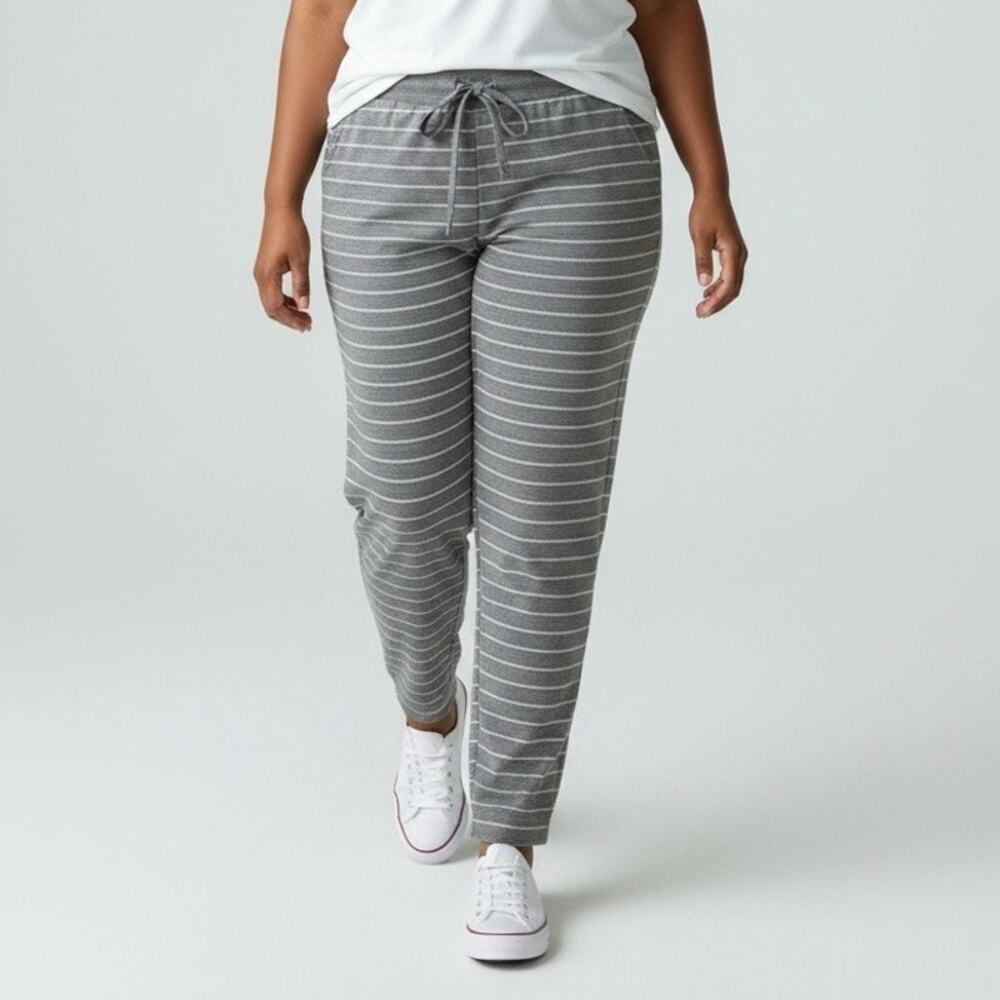 Sonoma "The Everyday Lounge Essentials" gray/white striped pants Size XXL